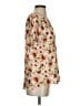 EMALINE 100% Polyester Floral Tan Short Sleeve Blouse Size S - photo 4