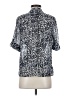 Ann Taylor LOFT 100% Polyester Animal Print Silver Short Sleeve Blouse Size S - photo 2