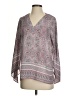 Violet & Claire 100% Polyester Paisley Gray Long Sleeve Blouse Size S - photo 1