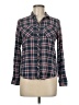 Passport 100% Cotton Plaid Blue Long Sleeve Button-Down Shirt Size M - photo 1