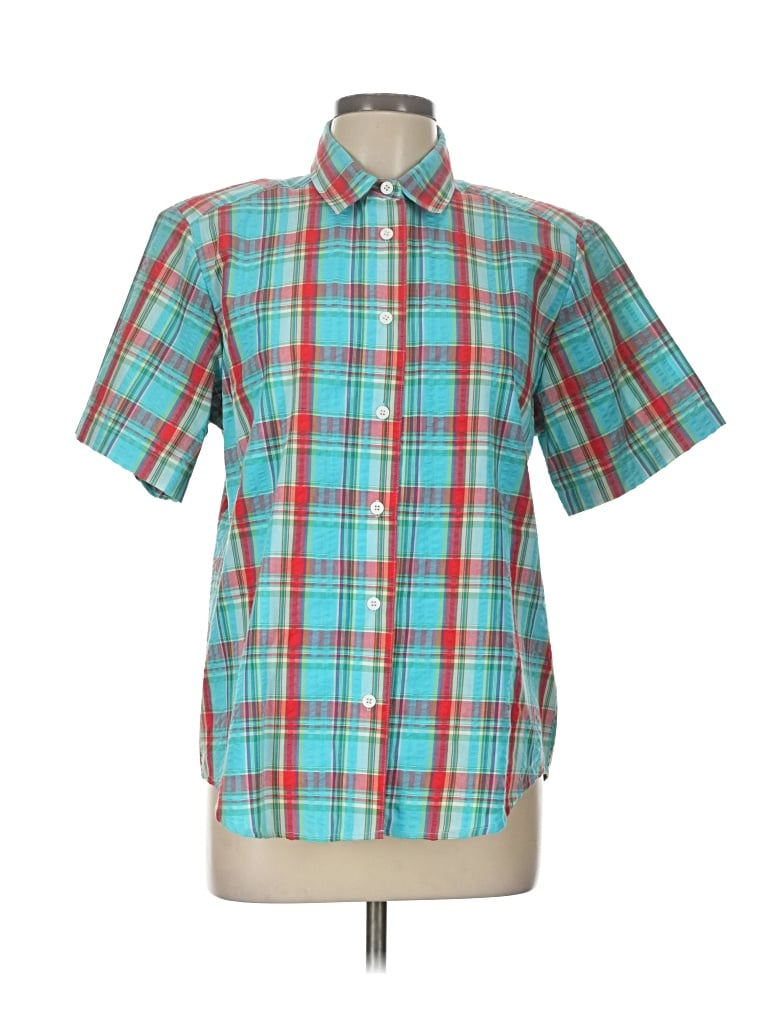Pre-owned Koret Short Sleeve Button Down Shirt In Teal