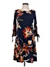 MSK Print Blue Casual Dress Size S (petite) - photo 1
