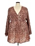 Boohoo 100% Polyester Animal Print Brown Casual Dress Size 24 - photo 1
