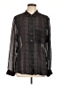Caslon Plaid Black Long Sleeve Button-Down Shirt Size L - photo 1