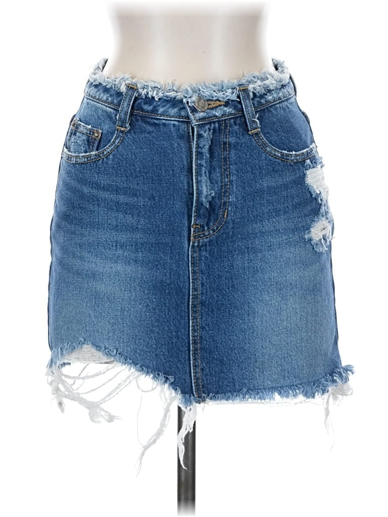 Pre-owned Sjyp Denim Skirt In Blue
