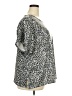 Cathy Daniels Animal Print Silver Short Sleeve Blouse Size 2X - photo 4