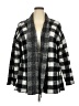 Simplee Checkered-gingham Gray Cardigan Size 2X - photo 1