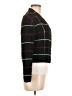 August Silk Plaid Black Cardigan Size M - photo 4