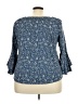 Chaps Blue 3/4 Sleeve Blouse Size XXL - photo 2