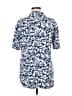 Weatherproof 100% Rayon Floral Blue Short Sleeve Button-Down Shirt Size M - photo 2