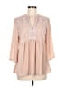 Adiva 100% Polyester Tan 3/4 Sleeve Blouse Size M - photo 1