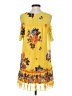 AUW 100% Polyester Yellow Casual Dress Size S - photo 2