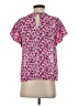 Draper James 100% Silk Tweed Pink Short Sleeve Silk Top Size 2 - photo 2