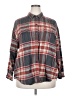 Old Navy 100% Cotton Plaid Gray Long Sleeve Button-Down Shirt Size XXL - photo 1