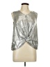 Assorted Brands Metallic Silver Sleeveless Blouse Size L - photo 1
