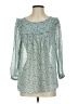 Gap 100% Polyester Teal 3/4 Sleeve Blouse Size S - photo 1