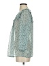 Gap 100% Polyester Teal 3/4 Sleeve Blouse Size S - photo 5