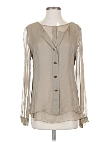 Elie Tahari Long Sleeve Silk Top (view 1)