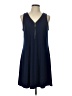 Ariella Solid Blue Casual Dress Size L - photo 1