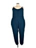City Chic 100% Viscose Solid Blue Teal Jumpsuit Size 24 Plus (XXL) - photo 1