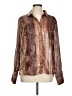 Scully Animal Print Brown Long Sleeve Blouse Size L - photo 1