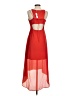 Naked Zebra 100% Polyester Color Block Red Cocktail Dress Size S - photo 2
