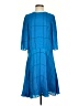 L.K. Bennett 100% Polyester Argyle Blue Casual Dress Size 2 - photo 1