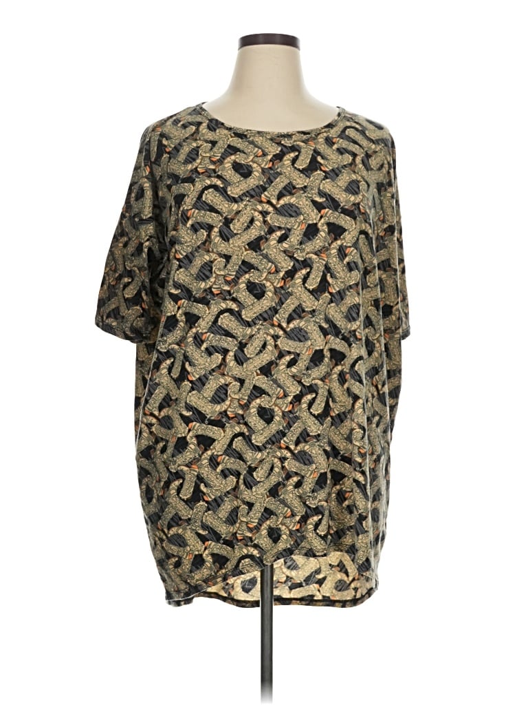 Pre-owned Lularoe Short Sleeve Blouse In Gold