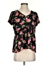 Say Anything 100% Polyester Floral Black Short Sleeve T-Shirt Size S (estimated) - photo 1