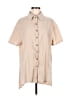 Shein 100% Polyester Tan Short Sleeve Blouse Size 6 - photo 1