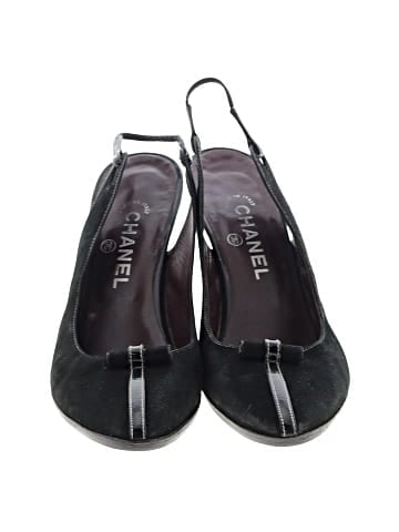 Chanel Suede Slingback Heels (view 2)