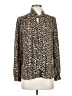 J.Crew Factory Store 100% Polyester Animal Print Brown Long Sleeve Blouse Size XS - photo 1