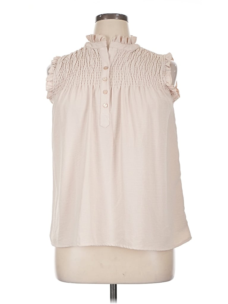 Pre-owned Rain Sleeveless Blouse In Brown