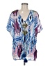 Figue 100% Cotton Blue Short Sleeve Blouse Size M - photo 1