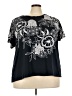 Tommy Hilfiger Graphic Black Short Sleeve Blouse Size 3X - photo 1