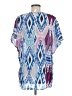 Figue 100% Cotton Blue Short Sleeve Blouse Size M - photo 2
