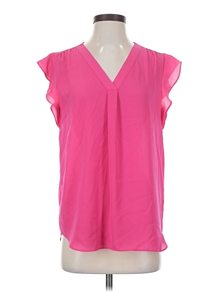 Pre-owned Chaus Short Sleeve Blouse In Pink