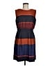 Ann Taylor LOFT 100% Polyester Graphic Brown Casual Dress Size 8 - photo 1