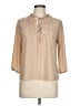E&M Collection 100% Polyester Tan 3/4 Sleeve Blouse Size L - photo 1