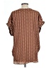 Max Studio 100% Polyester Chevron-herringbone Brown Short Sleeve Blouse Size L - photo 2