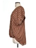 Max Studio 100% Polyester Chevron-herringbone Brown Short Sleeve Blouse Size L - photo 5