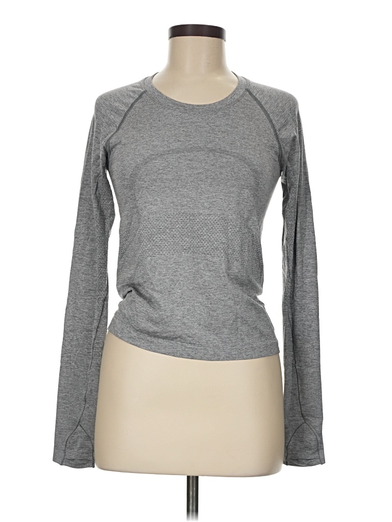 Pre-owned Lululemon Athletica Long Sleeve T-shirt In Gray