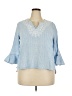 Crown & Ivy Blue 3/4 Sleeve Blouse Size XXL - photo 1