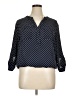 Soho 100% Polyester Polka Dots Blue 3/4 Sleeve Blouse Size XL - photo 1