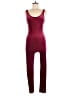 Feathers Solid Burgundy Jumpsuit Size M - photo 1