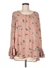 Premise Studio 100% Polyester Pink Long Sleeve Blouse Size M - photo 1
