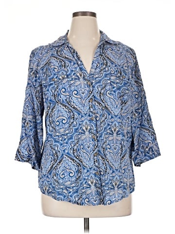 Karen Scott 3/4 Sleeve Button-Down Shirt (view 1)