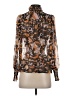 o.p.t 100% Polyester Brown Long Sleeve Blouse Size XS - photo 2