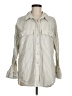 Zara Stripes Ivory 3/4 Sleeve Button-Down Shirt Size M - photo 1