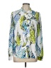 Worthington 100% Polyester Print White Long Sleeve Blouse Size L - photo 1